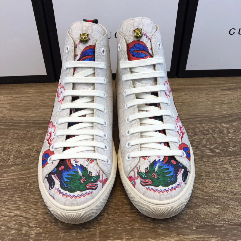 G*u*i dragon white high top sneakers