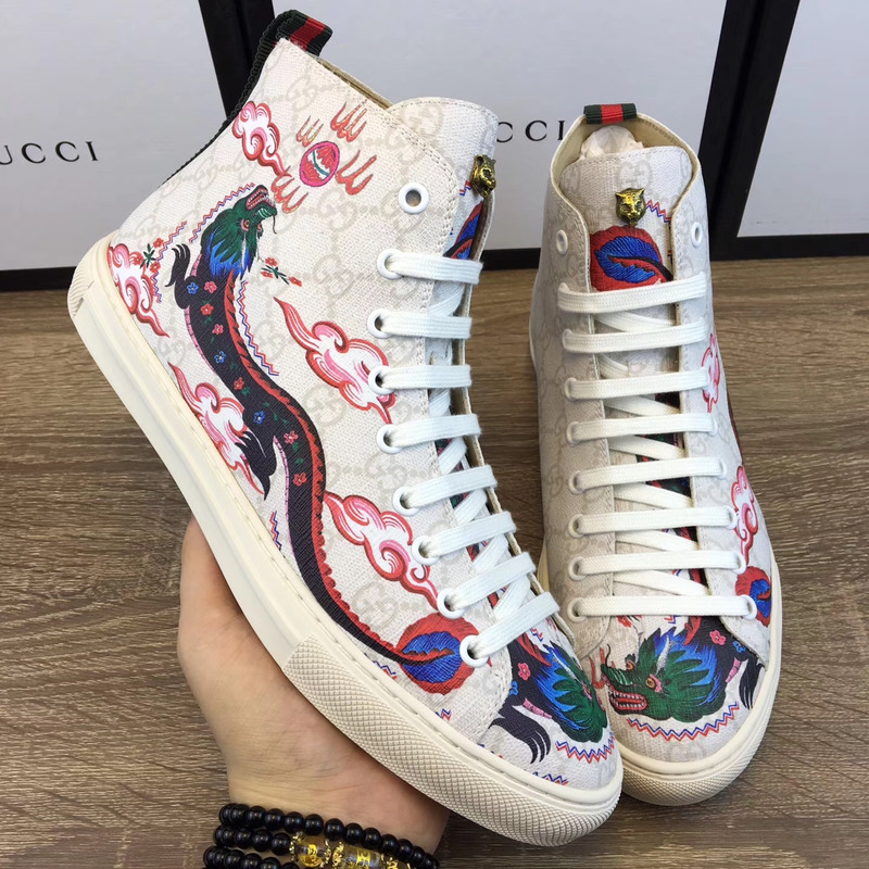 G*u*i dragon white high top sneakers