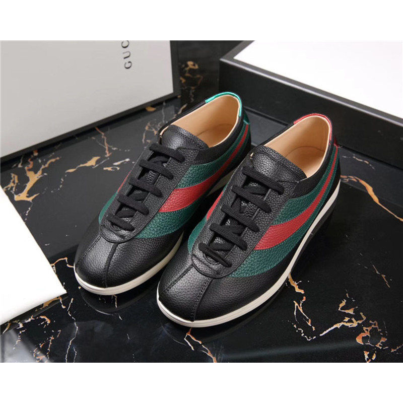 G*u*i falacer sneakers with web--black leather