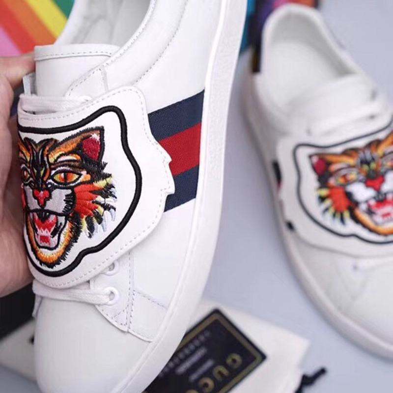 G*u*i ace anger tiger patch sneakers