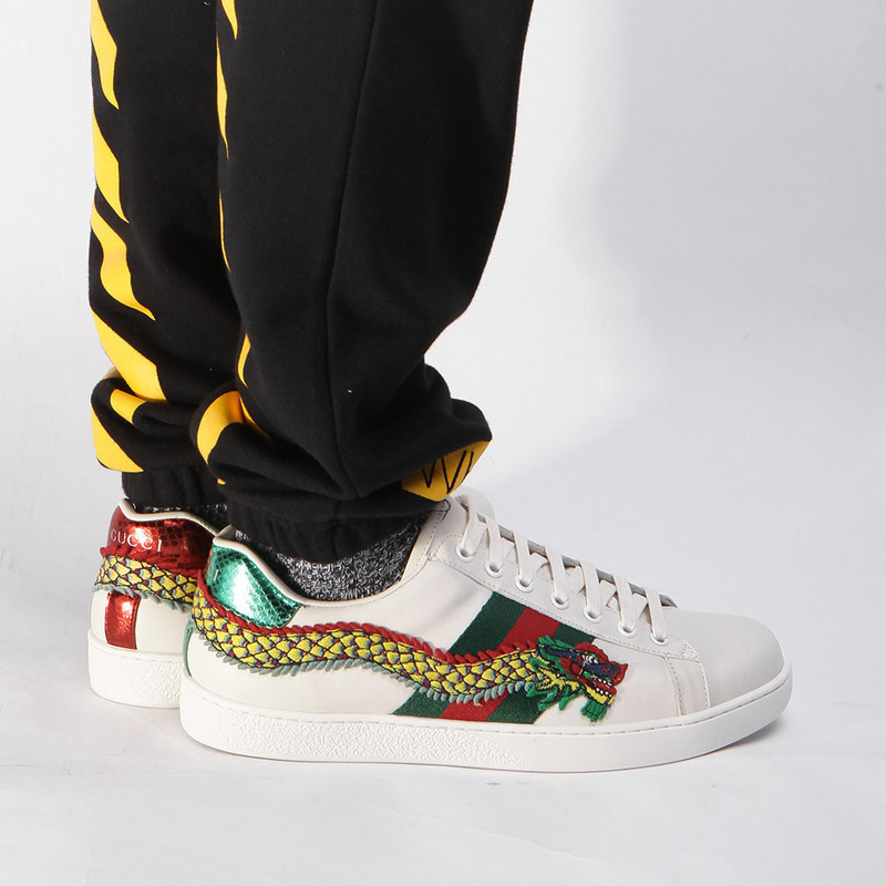 G*u*i new ace leather white sneakers