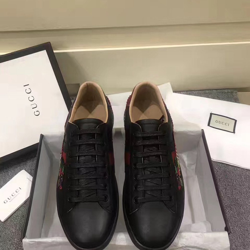 G*u*i new ace leather black sneakers