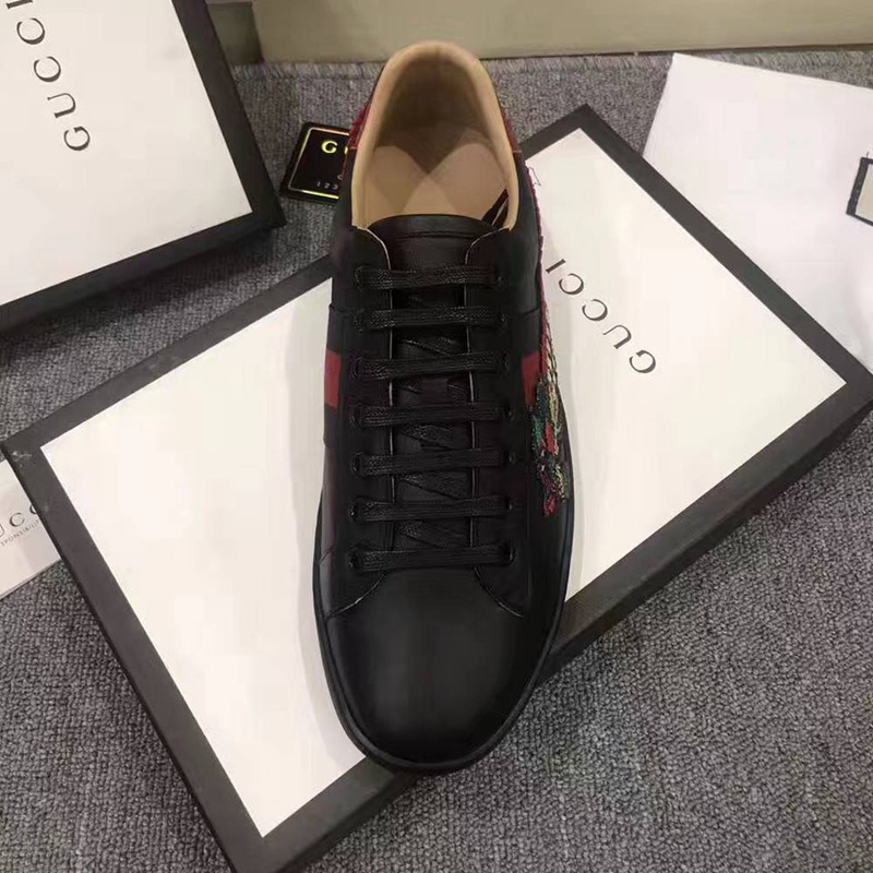 G*u*i new ace leather black sneakers