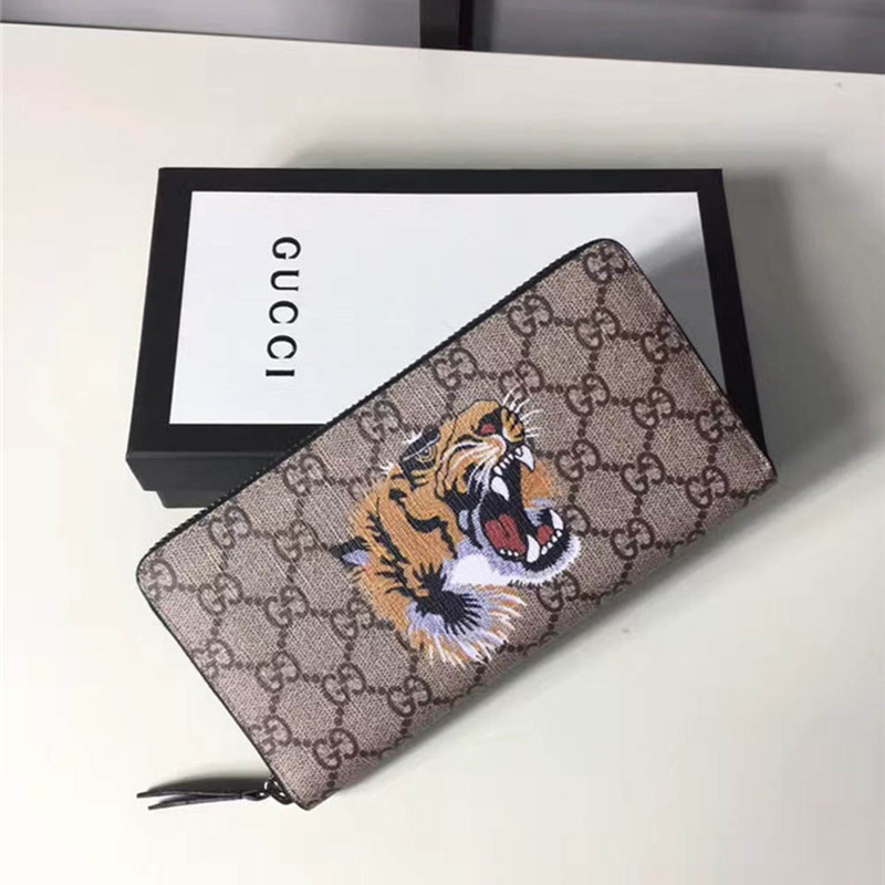 G*u*i tiger print gg zip around wallet