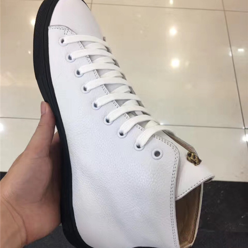 G*u*i white leather high-top sneakers with winged dragon