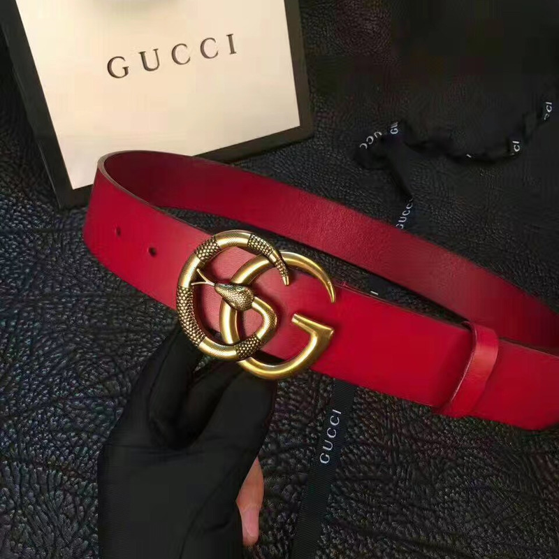 G*u*i snake buckle red belt