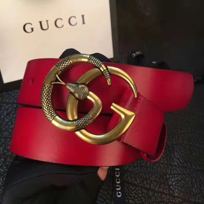 G*u*i snake buckle red belt