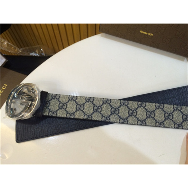 G*u*i navy fabric silver buckle