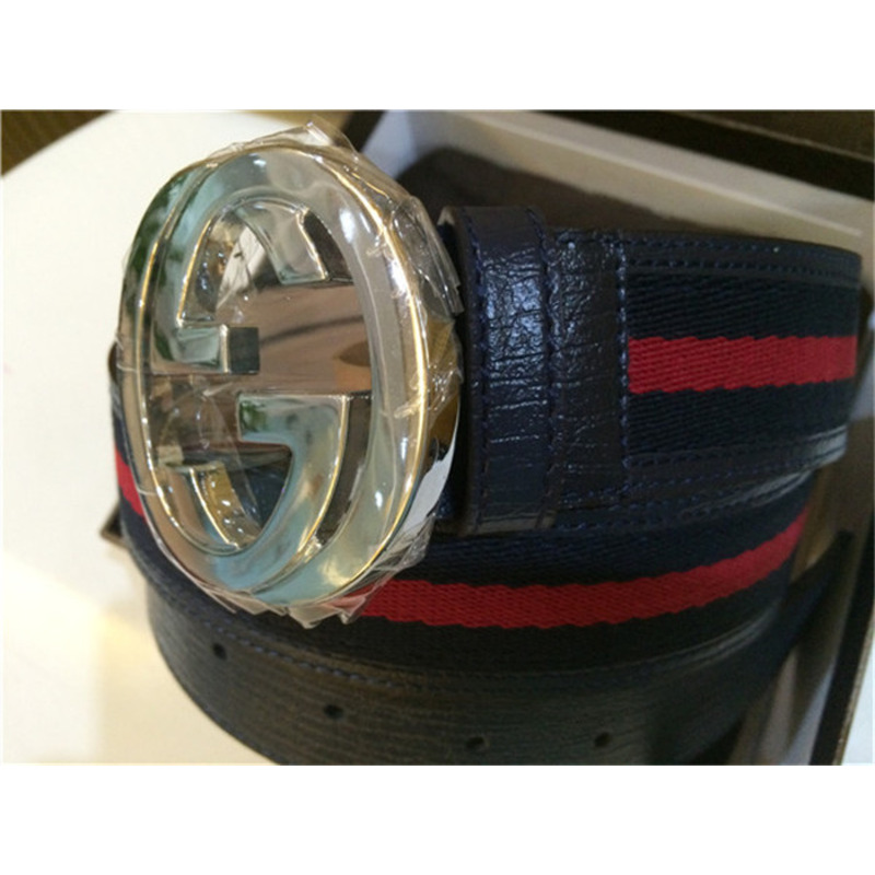 G*u*i navy fabric silver buckle