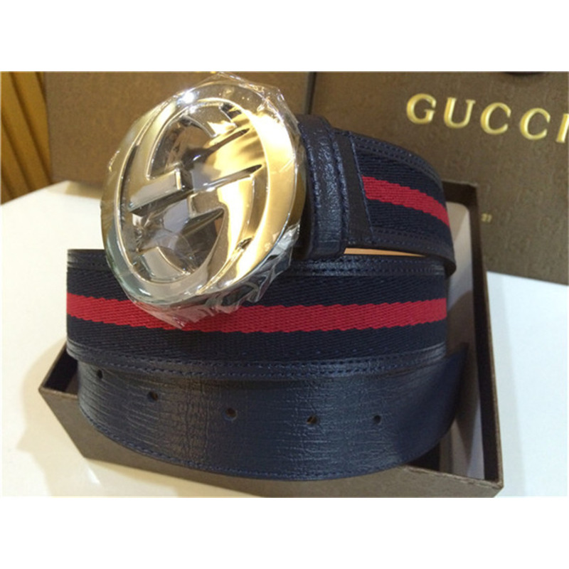 G*u*i navy fabric silver buckle