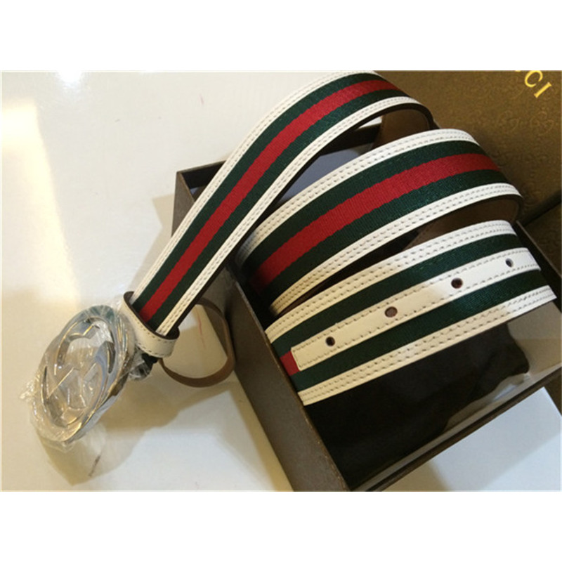 G*u*i limited quality belts white green red with silver buckle/gold buckle