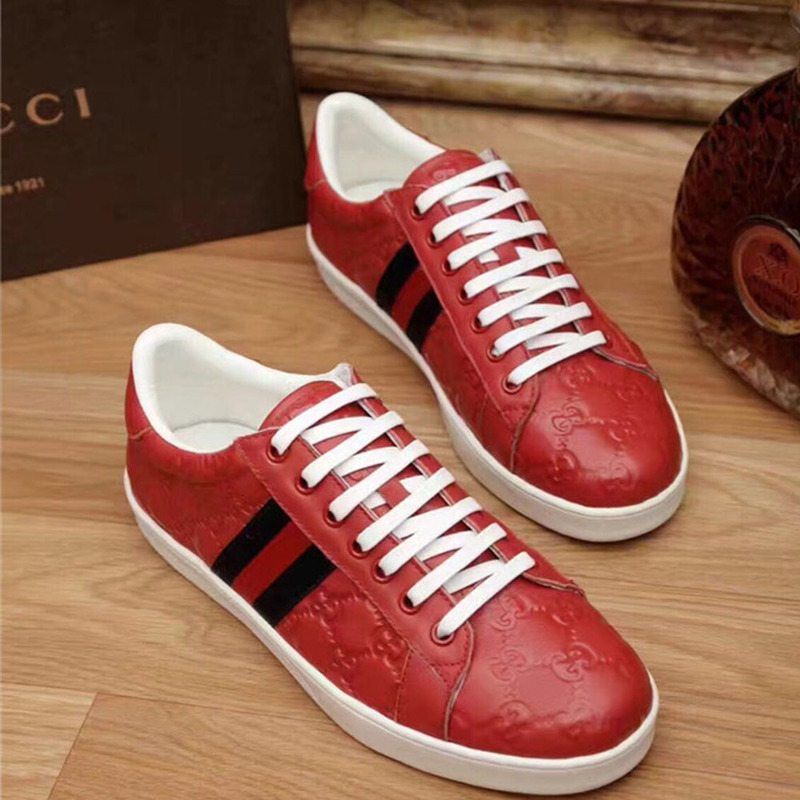 G*u*i red monogram sneakers