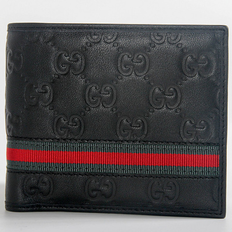 G*u*i black leather wallet