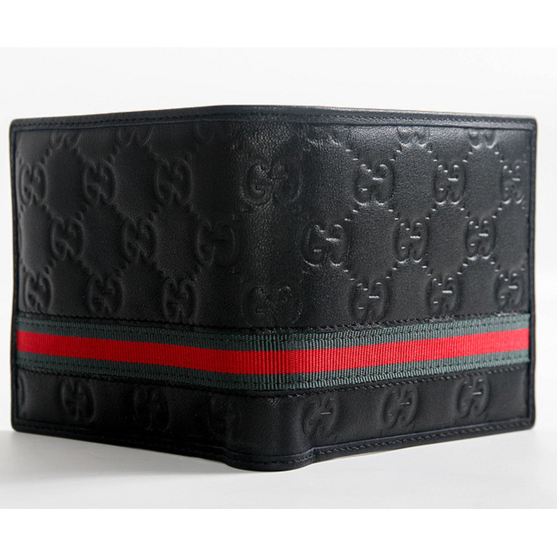 G*u*i black leather wallet