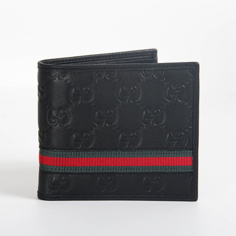 G*u*i black leather wallet