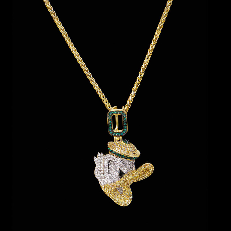 Hiphop FREE SHIPPING 14k Gold Iced Out Little Duck Pendant