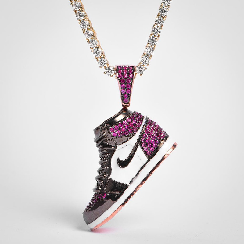 Hiphop FREE SHIPPING Rose Gold Iced AJ1 Pendant