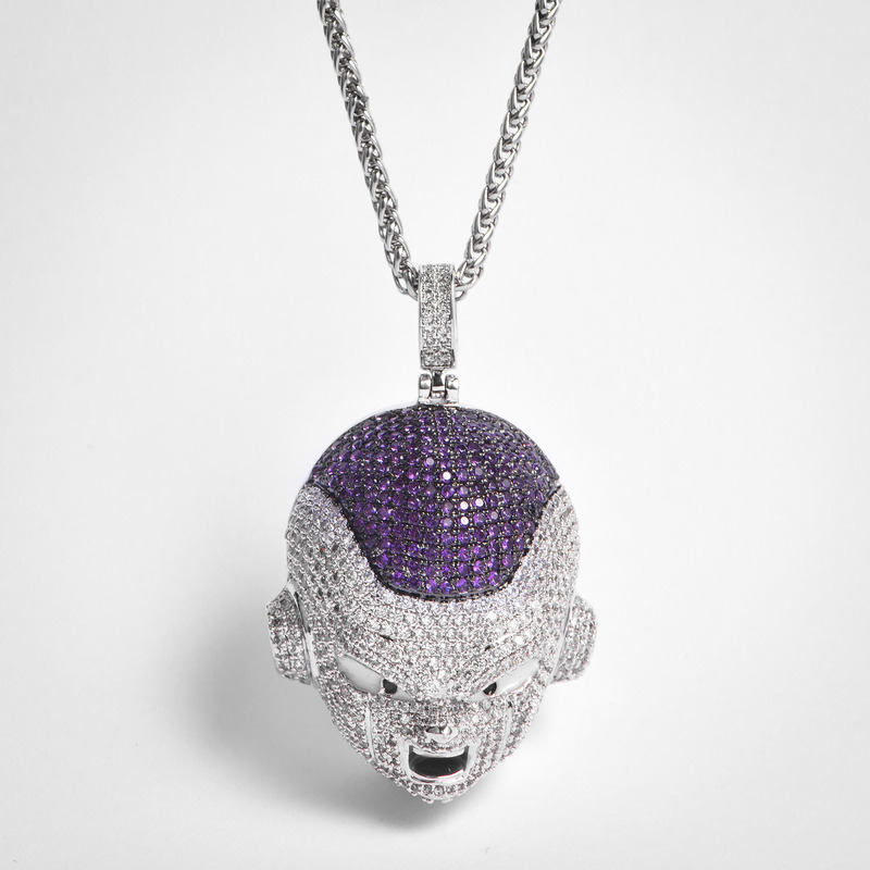 Hiphop FREE SHIPPING White Gold Iced Frieza Pendant