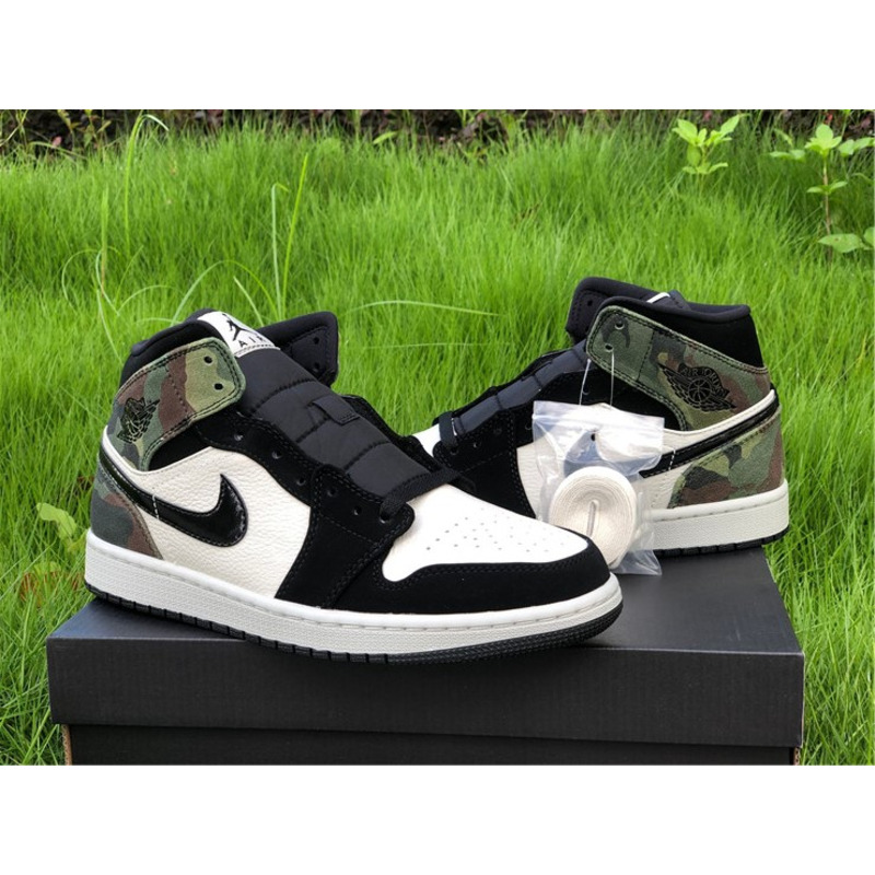 Air Jordan 1 Mid Camo CW5490 001 Sneakers Men Women