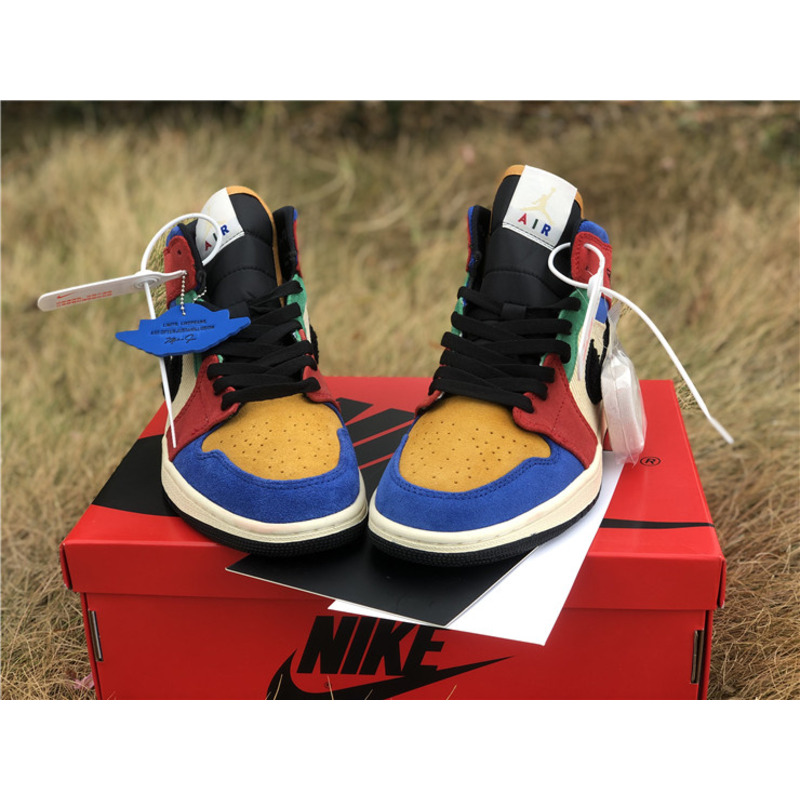 Blue The Great x Air Jordan 1 Mid"Fearless" CU2805 100 Sneakers Men Women