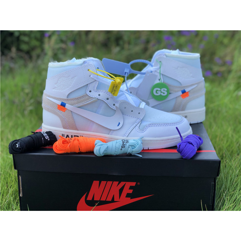 OFF White & NK x Air Jordan 1 GS 1985 Sneakers Men Women