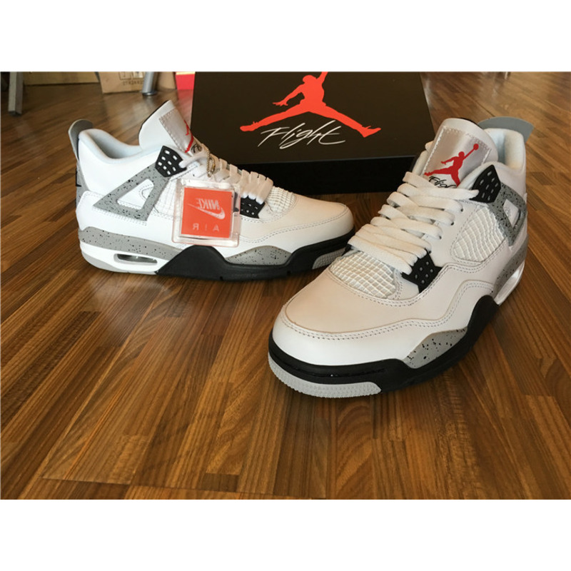 Air Jordan 4"White Cement"Sneakers Men