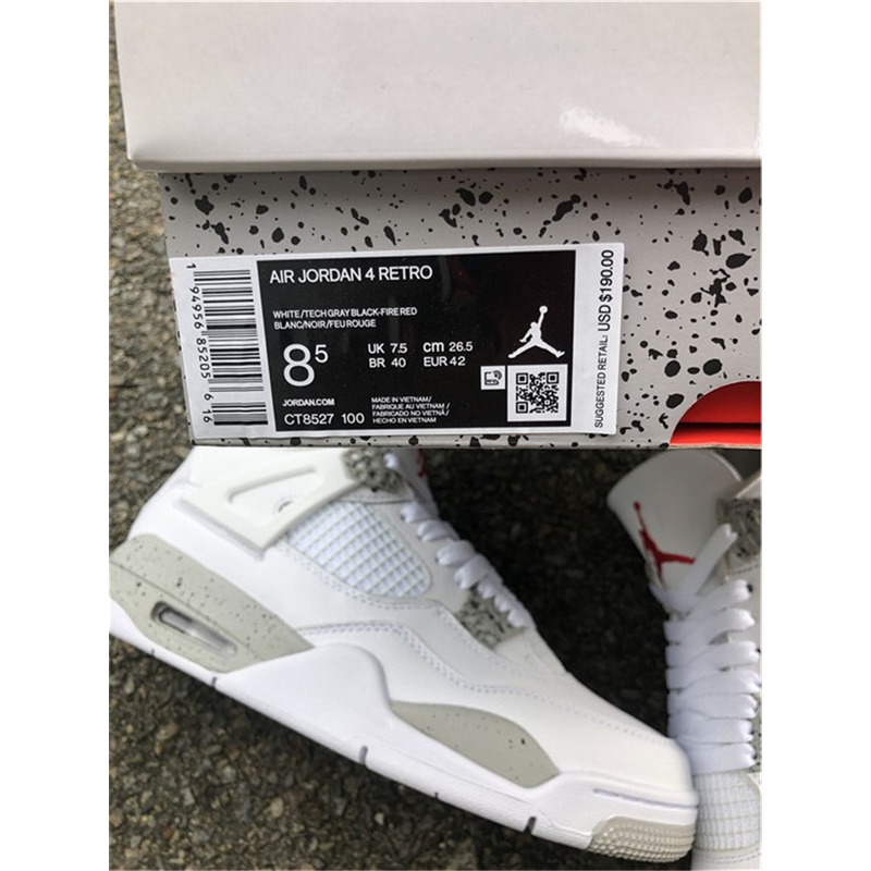 Air Jordan 4"White Oreo"CT8527 100 Sneakers Men Women