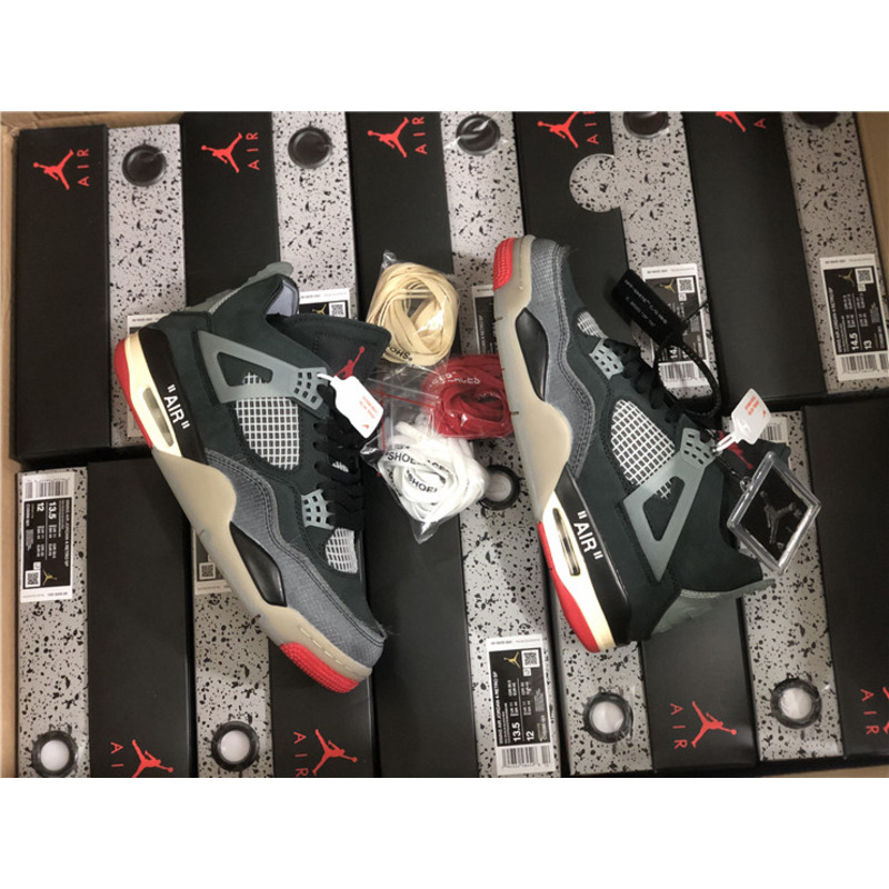 OFF White x Air Jordan 4 RETRO SP CV9388 001 Sneakers Men