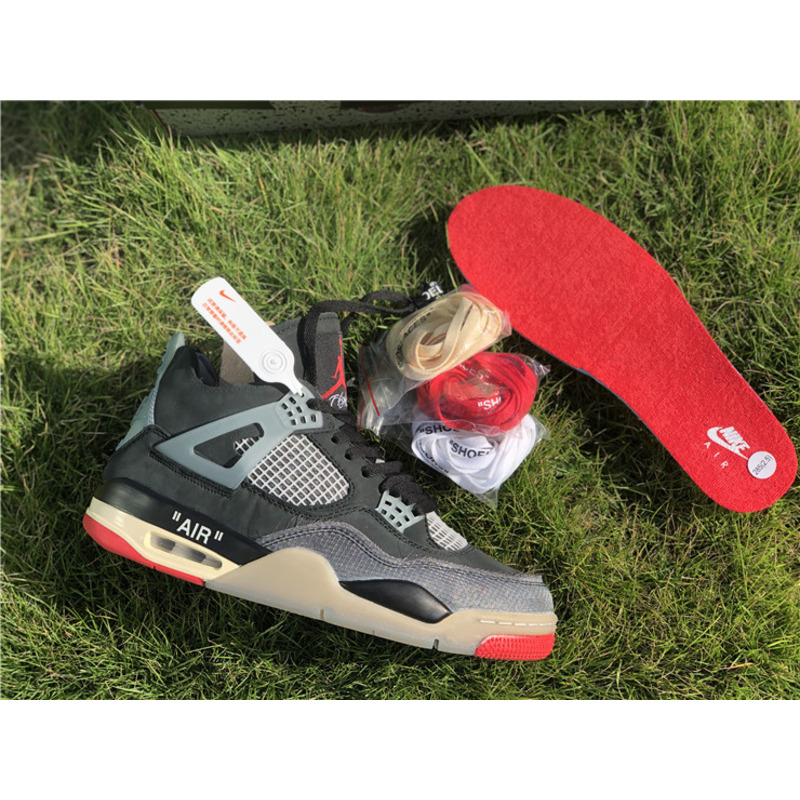 OFF White x Air Jordan 4 RETRO SP CV9388 001 Sneakers Men