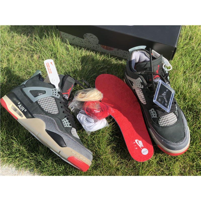 OFF White x Air Jordan 4 RETRO SP CV9388 001 Sneakers Men