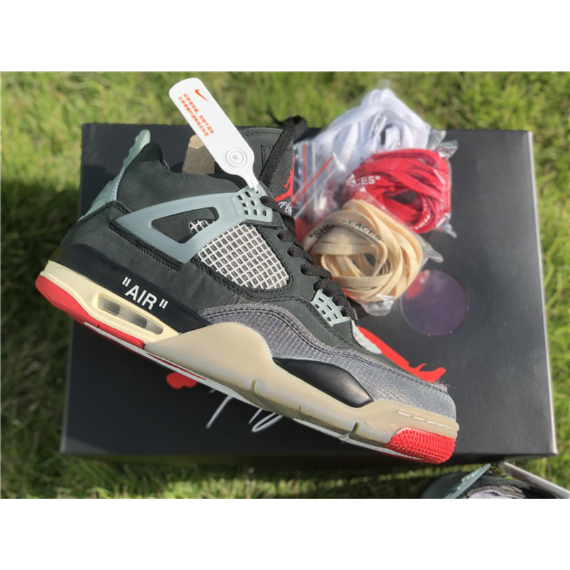 OFF White x Air Jordan 4 RETRO SP CV9388 001 Sneakers Men