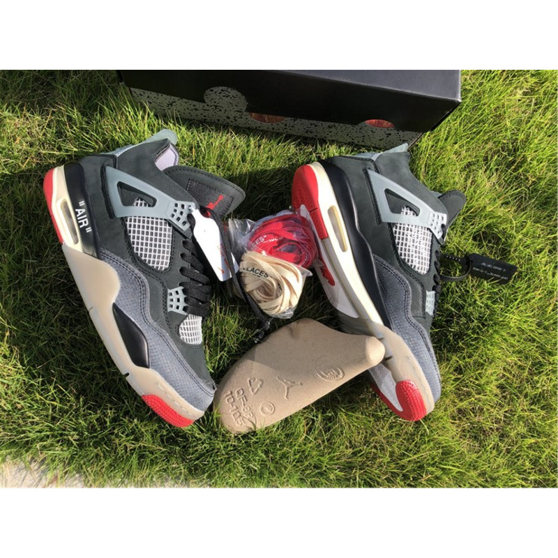 OFF White x Air Jordan 4 RETRO SP CV9388 001 Sneakers Men