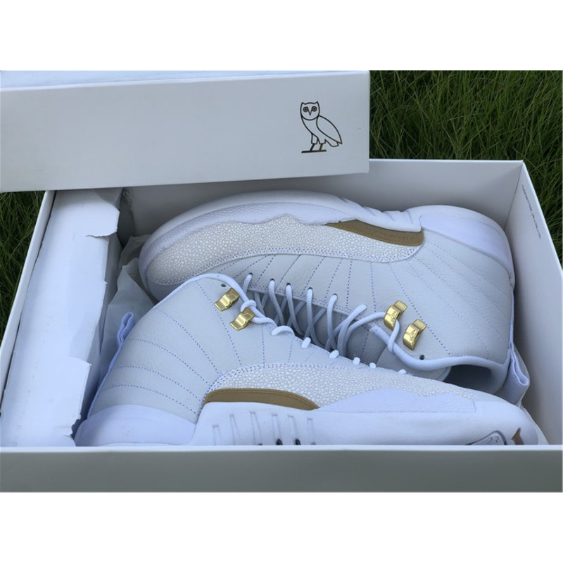 Air Jordan 12"White" OVO 873864 102 Sneakers Men