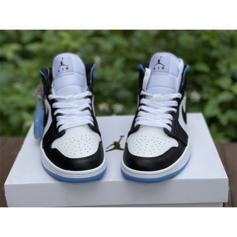 Air Jordan 1 Mid white black blue BQ6472 102 sneakers men women