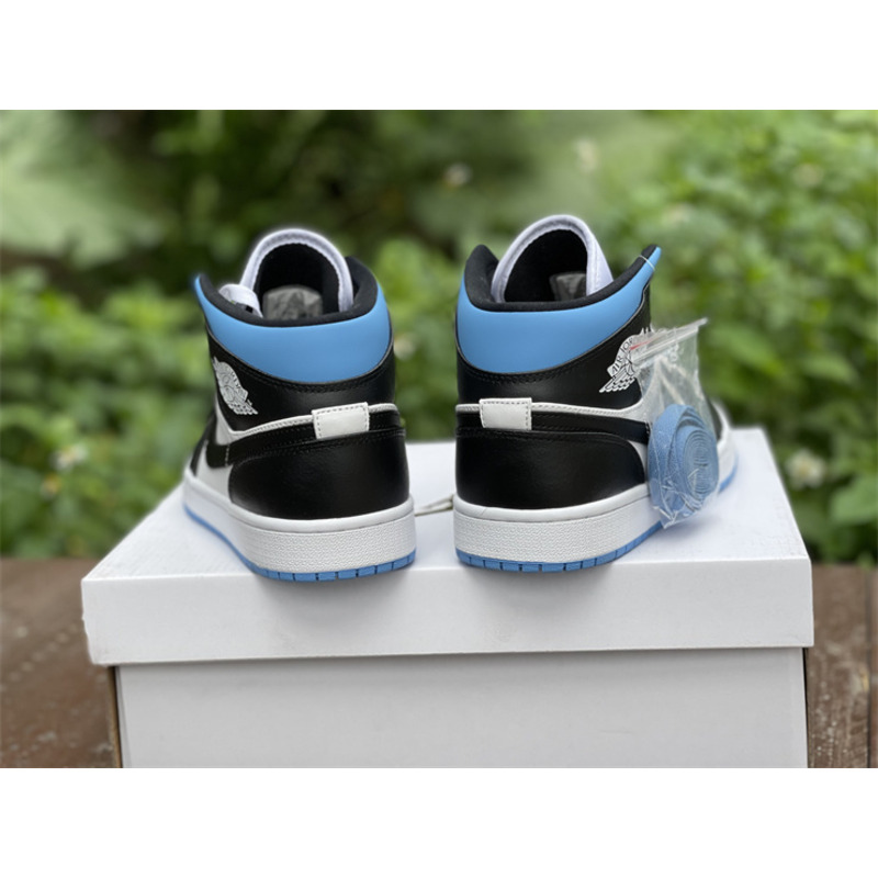 Air Jordan 1 Mid white black blue BQ6472 102 sneakers men women