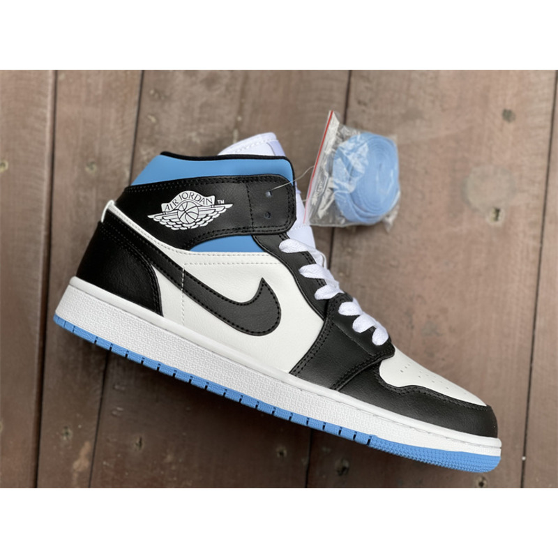 Air Jordan 1 Mid white black blue BQ6472 102 sneakers men women