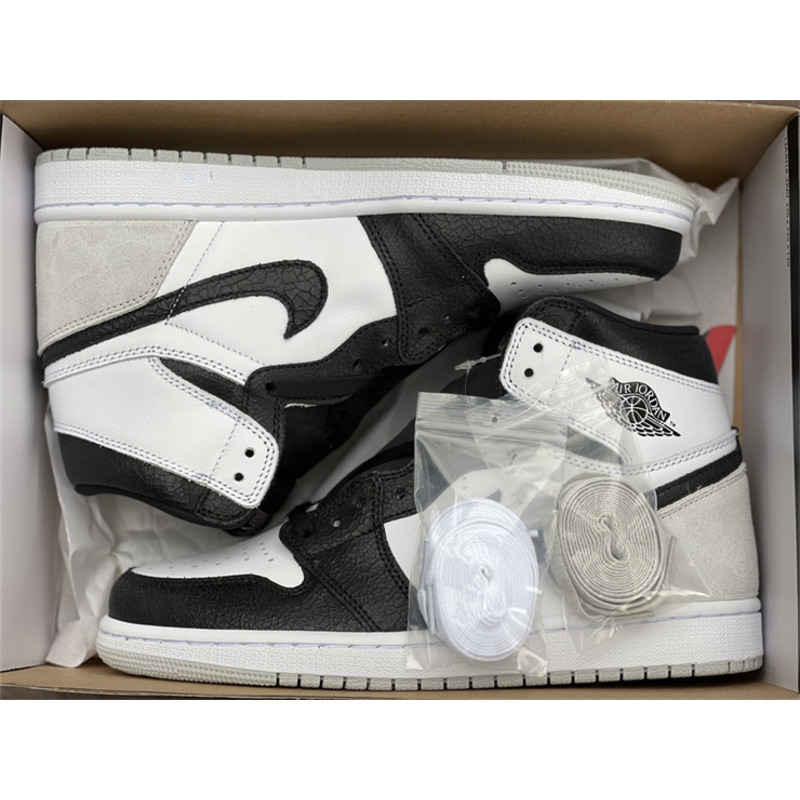 Air Jordan 1 White Grey Black 555088 108 Sneaker men women