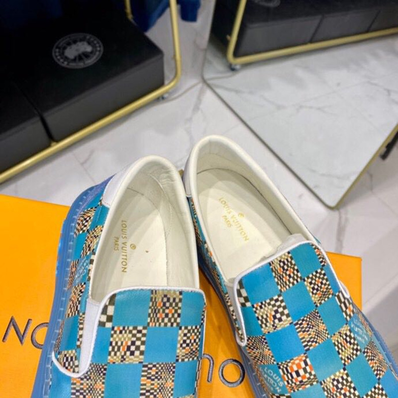 l**is V*t*n blue damier loafers