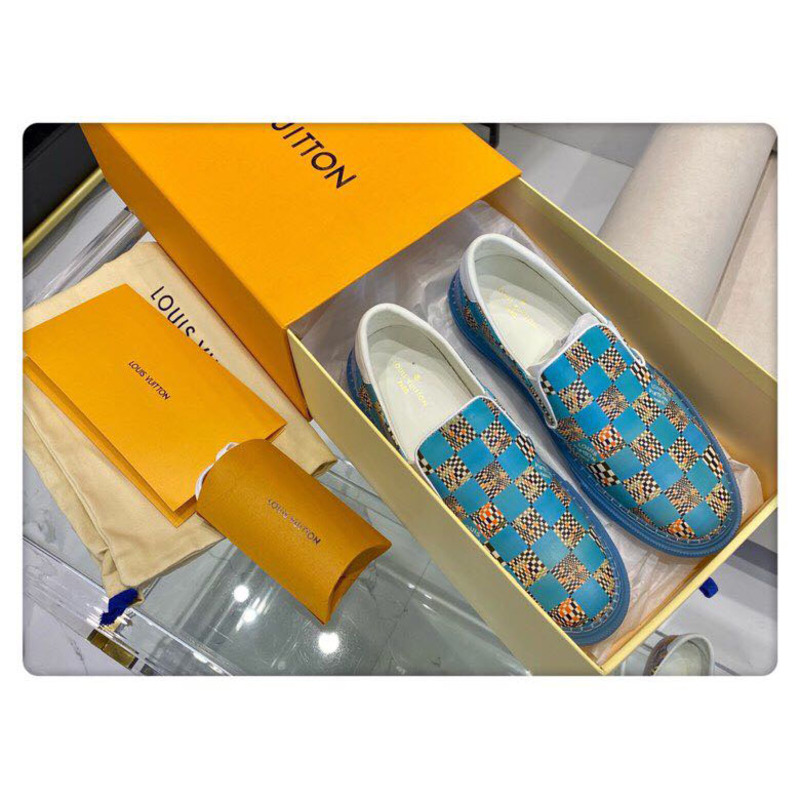 l**is V*t*n blue damier loafers