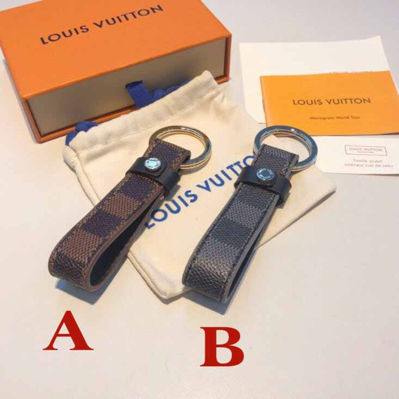 l**is V*t*n leather cord damier keychain