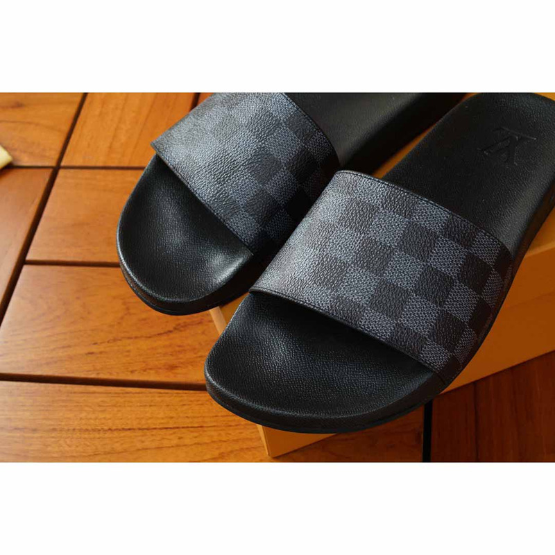 l**is V*t*n black damier sandals