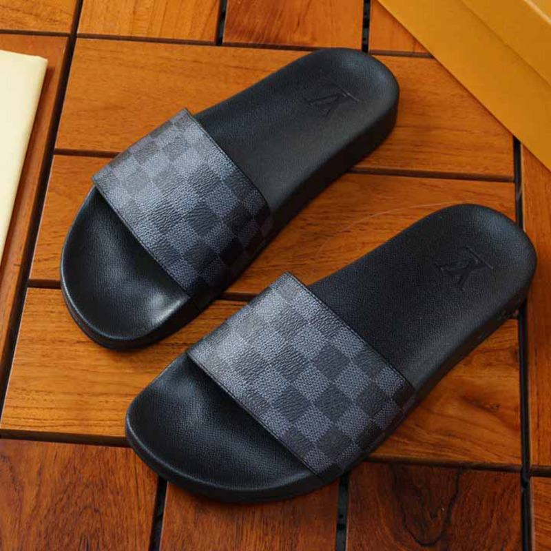 l**is V*t*n black damier sandals