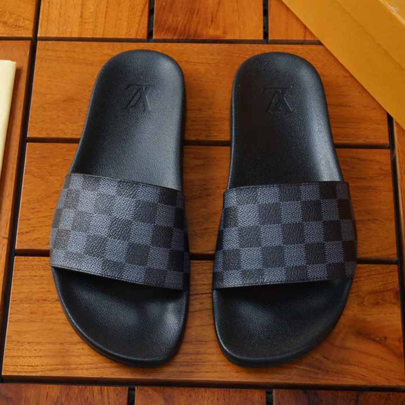 l**is V*t*n black damier sandals