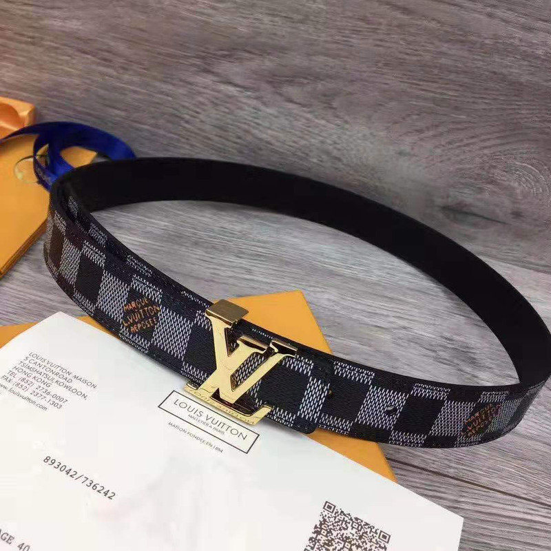 l**is V*t*n initials monogram belt damier graphite