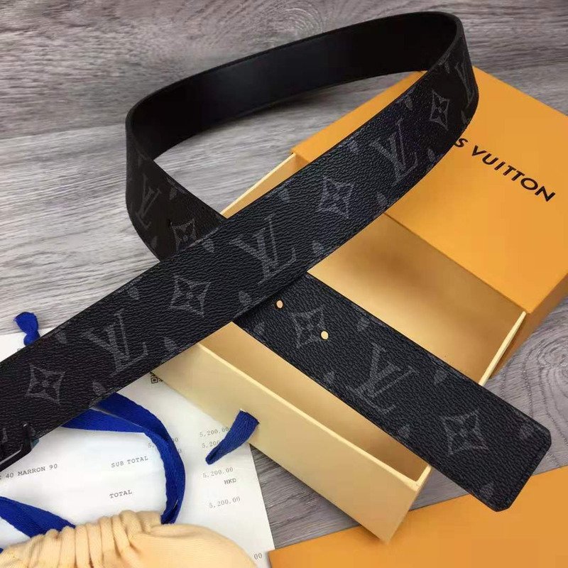 l**is V*t*n line monogram belt with black/blue buckle