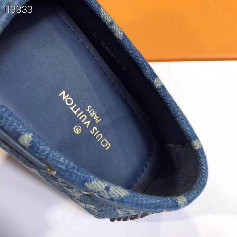 l**is V*t*n blue monogram canvas loafers