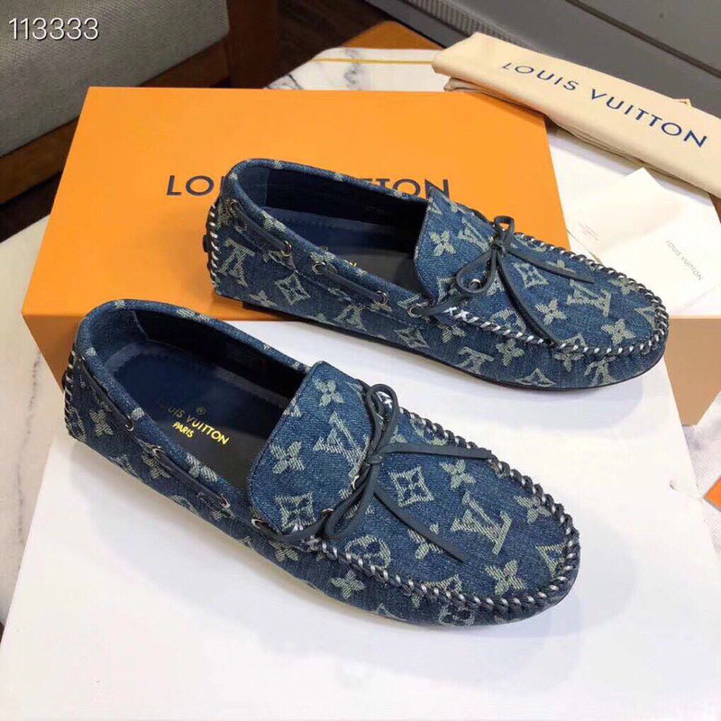 l**is V*t*n blue monogram canvas loafers