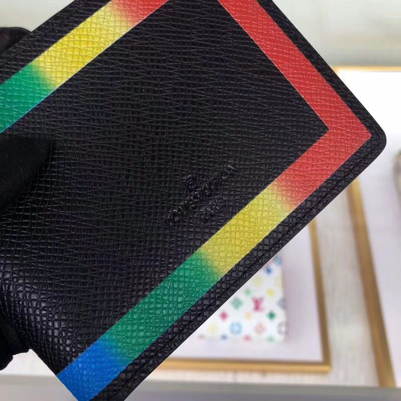 l**is V*t*n rainbow-colored outline slender wallet