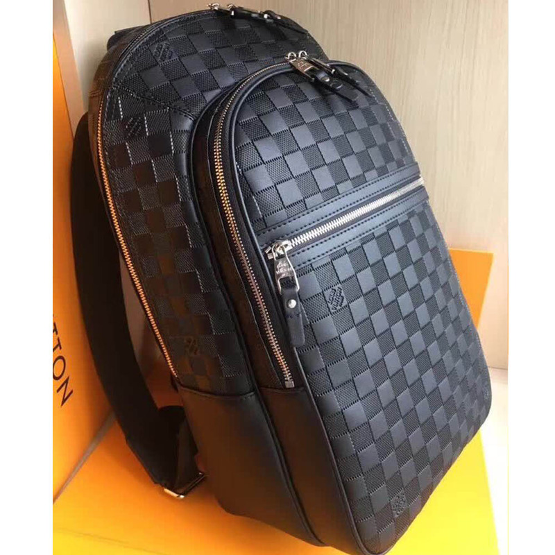 l**is V*t*n damier infini cowhide leather backpack