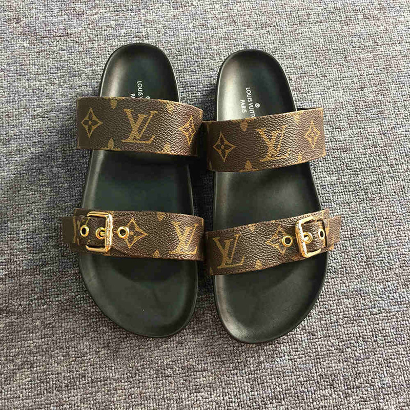 l**is V*t*n monogram dome dia flat mule sandals